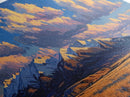 Sunset Over The Mountains Framed Canvas Print, Panoramic Art, Large Format Horizontal Panoramic Wall Art