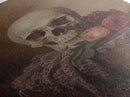 Dark Macabre Wall Art, Framed Canvas Print, Still Life Of a Skull and Roses, Dark Academia Decor, Halloween Art, Halloween Painting, Goth Art