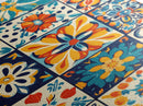 Textile Wall Art, Mexican Tile Canvas Print, Framed Wall Art, Mexicano Style Decor, Chicano Art, Textile Painting Wall Art