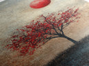 Wabi Sabi Wall Art Framed Canvas Print, Japanese Maple Tree Painting Print, Wabi Sabi Art, Japanese Inspired Wood Block Print Art