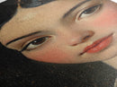 Chicano Portrait of Beautiful Senora, Vintage Style Framed Canvas Print, Mexicana Wall Art