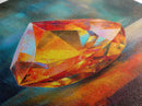 Gemstone Painting Print, Framed Canvas Print, Gemstones Wall Art, Precious Stone Painting, Red Gem, Ruby Painting, Antique Minerals Decor
