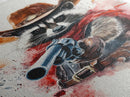 Wild West Racoon Cowboy Watercolor Painting Print, Rustic Home Decor, Framed Canvas Ready To Hang