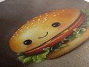 Kawaii Hamburger Canvas Print, Cute Hamburger Painting, Veggie Burger, Kawaii Wall Art, Kawaii Decor