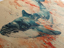 Panoramic Whale Painting Print | Wabi Sabi Home Decor | Japanese Style Art | Modern Living Room Art | Above Sofa Decor | Whale Wall Art