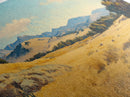 Retro Western Landscape Painting Print, Boho Southern Decor, Fall Decor, Above mantle Art, Centerpiece Art, Landscape Oil Painting