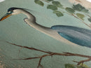 Funky Painting Print of a Blue Heron, Framed Canvas Print, Ready To Hang Wall Art, Great Blue Heron, Extra Large Bird Picture Painting