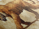Tiger On The Hunt, Framed Canvas Print, Wabi Sabi Tiger Painting, Elegant Japanese Style Artwork