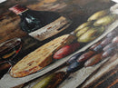 Framed Canvas Print Wine Cheese Fruit Kitchen Painting Rustic Wall Art Farmhouse Decor Food Review Kitchen Art