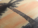 Framed Canvas Print Moody Palm Tree Painting Sunset Coastal Wall Art, Rustic Decor, Tropical Living Room Above Sofa Art, Bedroom Art Print