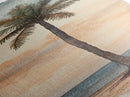 Framed Canvas Print Coastal Palm Tree Art, Sunset Beach Scene, Tropical Coastal Wall Art, Nautical Decor, Skinny Wall Art Gift Idea