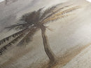 Framed Canvas Print Moody Palm Tree Painting, Coastal Landscape Art, Wabi Sabi Art, Above Sofa Wall Decor, Rustic Beach Scene Print