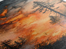 Fiery Forest Flames Canvas Print – Dark Moody Art, Forest Fire Scene, Dramatic Wall Art, Wabi Sabi Wall Art, Above Bed Decor, Rustic Wall Art