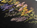 Elegant Wildflower Botanical Art - Framed Canvas Print Featuring Vertical Array of Vibrant Blooms on Dark Background