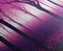 Purple Haunted Forest, Surreal Abstract Trippy Psychedelic Art, Ready To Hang Canvas Print, Framed Wall Art