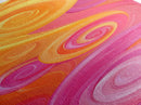 Bright Pink Orange Abstract Swirls Canvas Print, Vertical Skinny Art, Pink Orange Dorm Wall Art, Minimalist Artistic Decor