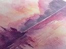 Sunset Landscape Art Framed Canvas Print Pink Orange Wall Art Living Room Art Panoramic Painting Above Couch Art Coastal Decor