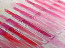 Elegant Lipsticks Display Painting as Pink Abstract Wall Art on Canvas Print, Makeup Collector Vanity or Bedroom Accent Decor