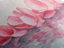 Delicate Rose Petals Reflected in Water Pink Wall Art on Framed Canvas Print, Romantic Bedroom or Living Room Accent Art