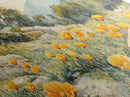 California Poppy Art Landscape Framed Canvas Print Wildflower Wall Art Rustic Decor Above Sofa Living Room Art Gift Idea