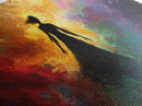 Woman Silhouette Sunset Canvas Print, Goddess Art Print, Romance Painting, Moody Woman Art, Bedroom Art, Fall Art, Vertical Wall Art