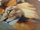 Lion Profile Oil Painting Framed Canvas Print – African Inspired Wildlife Art, Rustic Decor Above Bed Wall Art, Gift Idea Living Room