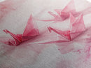Origami Cranes Canvas Print, Pink Paper Bird Art, Minimalist Zen Decor, Whimsical Artwork Bedroom Wall Art, Japanese-Inspired Gift