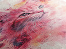 Pink Cat Portrait Canvas Print, Whimsical Art, Feline Wall Art, Light Pink Wall Art, Bedroom Art, Artistic Decor, Gift Idea for Cat Lovers