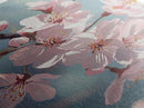 Japanese Sakura Canvas Print | Cherry Blossom Painting Art | Pastel Blue Floral Wall Art Gift Idea | Light Pink Bedroom Art