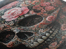 Skull Art Framed Canvas Print with Intricate Floral Patterns in Gothic Boho Style, Chinoiserie-Inspired Rustic Bedroom or Living Room Art