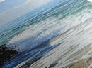 Ocean Waves, rocky beach seascape, coastal painting, nautical decor, landscape painting, extra wide art, Canvas Print