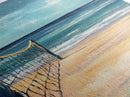 Volleyball Net, Seaside Sport, Nautical Wall Art, Beach House Art, Coastal Decor, Living Room Art, Framed Canvas Print, Extra Wide Art
