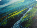 Ireland Painting, Framed Canvas Print, coastal decor, blue and green wall art, mountain painting, landscape painting, extra wide art