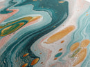 Fluid Art, pink orange wall art, teal wall art, modern abstract painting, contemporary art, fluid acrylic painting, Canvas Print