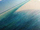 Tropical Shoreline, coastal painting, ocean landscape, blue and green wall art, framed canvas print, nautical decor, seascape art