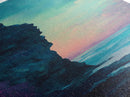 Cliffside Moon Painting, Moody Art, Coastal Wall Art, Landscape Painting, Ocean Art, Framed Canvas Print, Nautical Decor