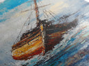 Shipwreck, nautical wall art, seascape painting, coastal landscape art, rustic decor, ocean wall art, Framed Canvas Print