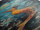 Fantasy Sea Creature, koi fish painting, moody art, whimsical art, wabi sabi art, framed canvas print, vertical wall art