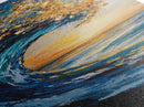 Ocean Wave Art, Surf Wall Art, Coastal Decor, Framed Canvas Print, Nautical Painting, Moody Art, Extra Wide Art, Seascape Painting