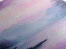 Misty Mountains, smoky mountain art, light pink wall art, framed canvas print, soft pastel art, pine tree art, above couch art