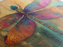 Dragonfly Art, Whimsical Art, Sacred Geometry Wall Art, Teal Wall Art, Blue and Green Wall Art, Nature Art, Canvas Print, Botanical Prints