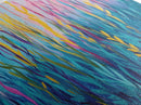 Abstract Seaweed, Framed Canvas Print, ocean art, botanical prints, teal wall art, pink abstract art, extra wide art, coastal decor