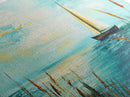 Serene Sailboat, Canvas Print, sailboat painting, coastal painting, nautical wall art, blue and green wall art, extra wide art