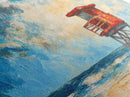 Lifeguard Tower, coastal landscape art, beach painting, seascape painting, nautical wall art, canvas print, horizontal wall art