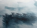 Misty Mountain, chinoiserie wall art, framed canvas print, zen wall art, mountain painting, panoramic painting, extra wide art