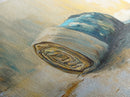 Rolled fabric, oil painting from photo, rustic decor, farmhouse art, wabi sabi art, framed canvas print, horizontal wall art, gift idea
