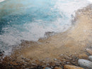 Oyster painting, coastal decor, framed canvas print, seascape painting, nautical wall art, extra wide art, textured beach painting