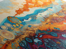Surreal Abstract Art, phoenix metal art, geometric wall art, moody art, panoramic art, extra wide art, Framed Canvas Print