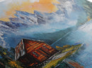 Mountain Cabin, Rustic Art, Lake Tahoe Art, Above Sofa Art, Landscape Painting, Bedroom Art, Framed Canvas Print, Farmhouse Art