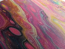 Pink Abstract, fluid art, cosmic energy, modern painting, blotter art, moody wall art, extra wide art, Framed Canvas Print, therapy art